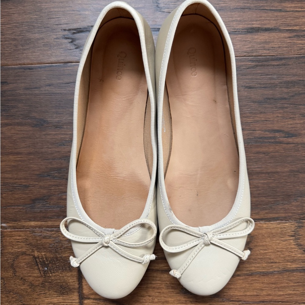 Quince Ivory Bow Ballet Flats